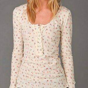 We the Free Romantic Floral Henley